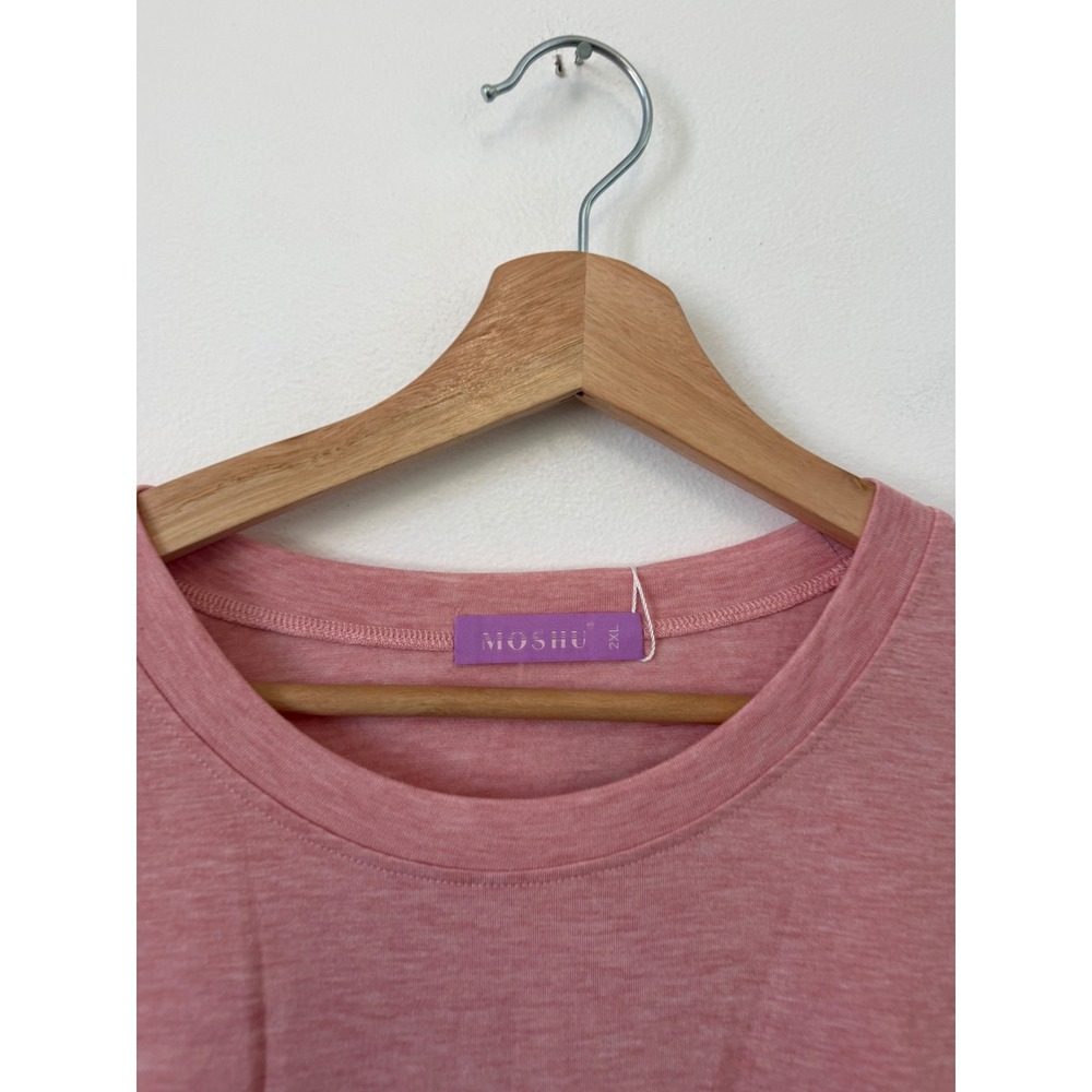 MOSHU Women's Graphic T-Shirt – Pink – "Be Still & Know" Floral – Size 2XL NWT - Picture 3 of 5